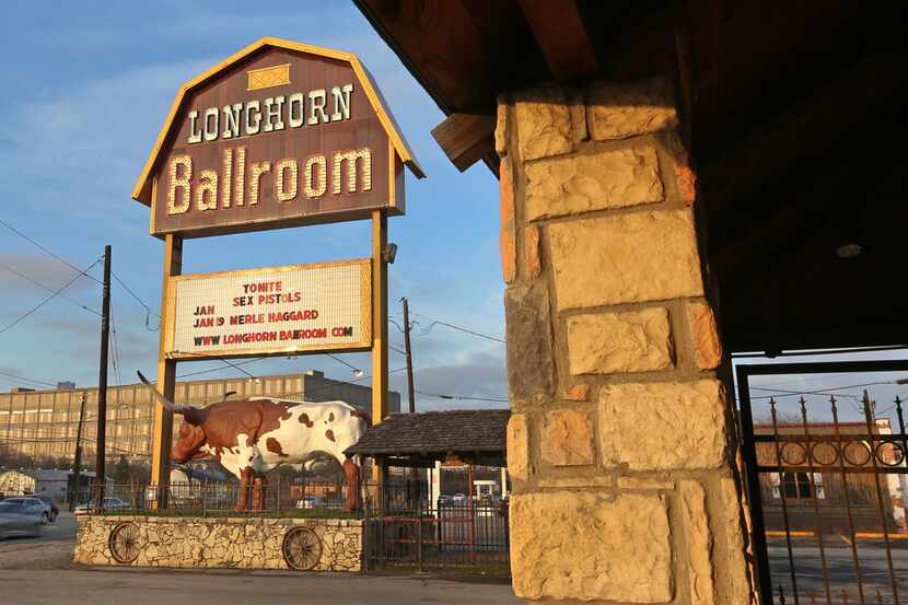 The sign outside the Longhorn Ballroom last year displays the names of the bands who were...