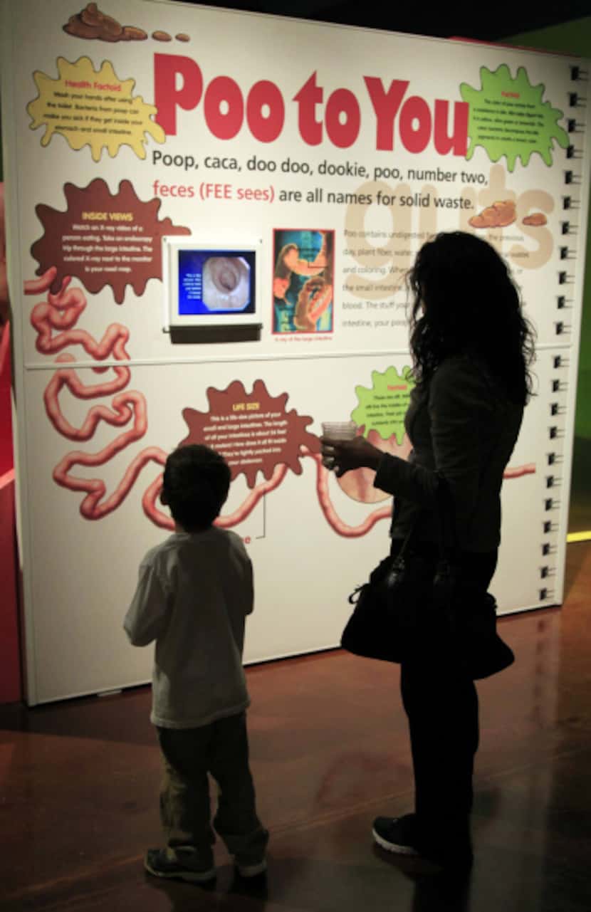 George Haddaway, 6, and his mother Shannon Haddaway of Fort Worth, looks at one of the new...