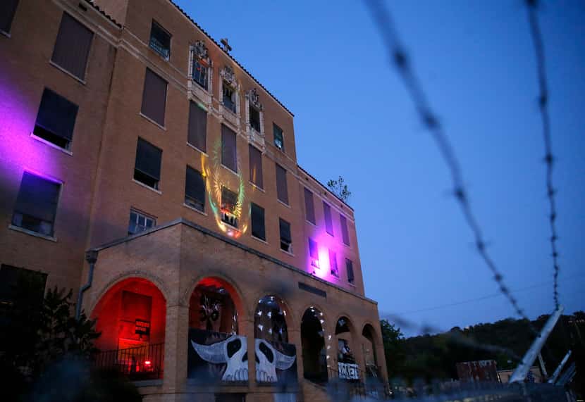 The exterior of Texas Scaregrounds Nazareth Hospital in Mineral Wells, Texas appears on...