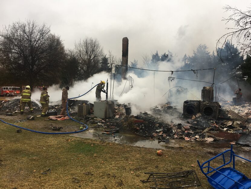 The remnants of Jason Klemm's house on FM903, about 12 miles northwest of Greenville