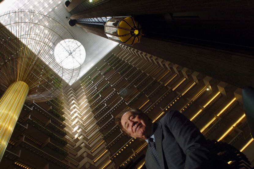 FILE Ã‘ John Portman in the lobby of the Hyatt Regency hotel, which he designed, in Atlanta,...