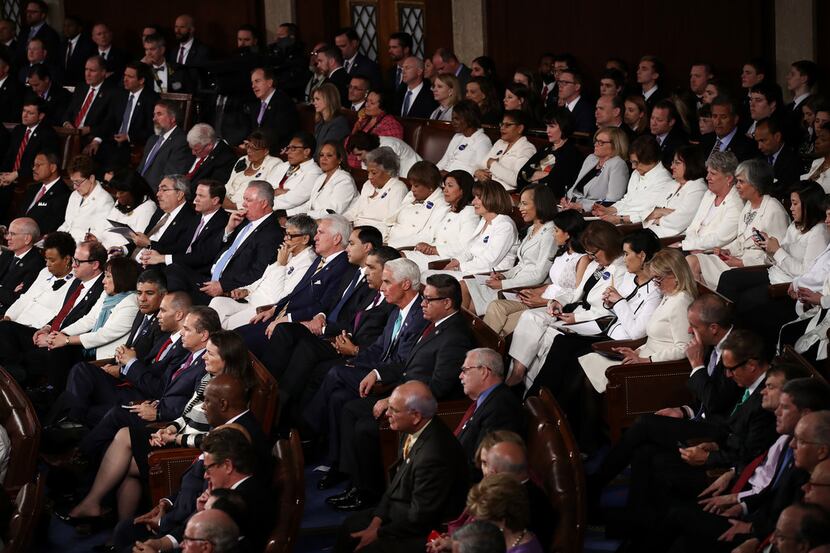 Members of congress wear white to honor the women's suffrage movement and support women's...