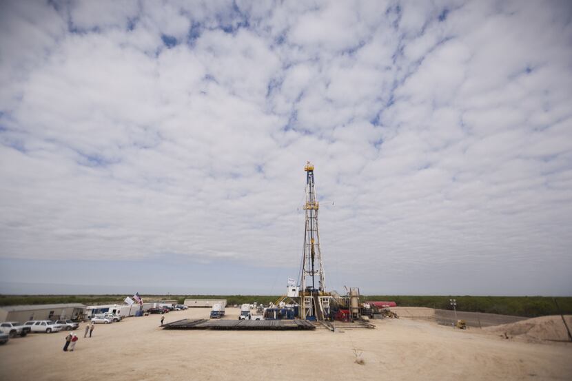 A Chesapeake Energy drilling site near Big Wells in South Texas uses fracking.