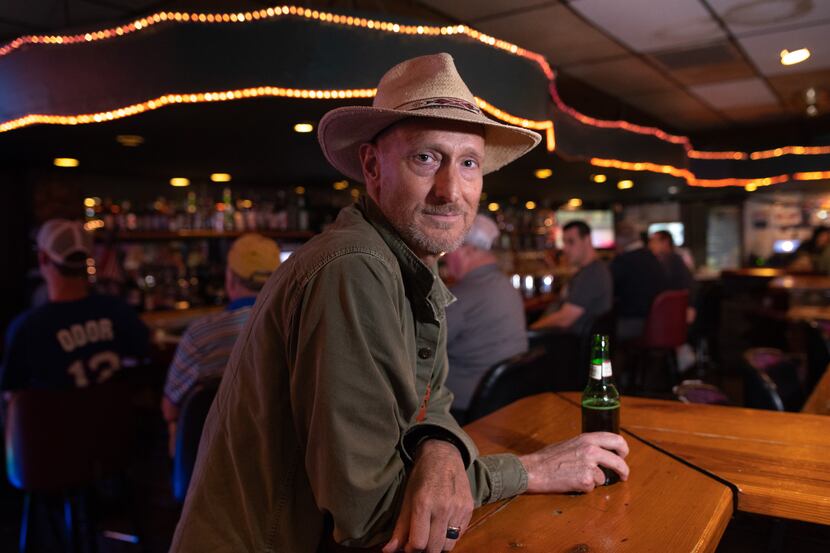 Author Anthony Head stopped by Dallas dive bar The Goat on July 19, 2022. His book "Texas...