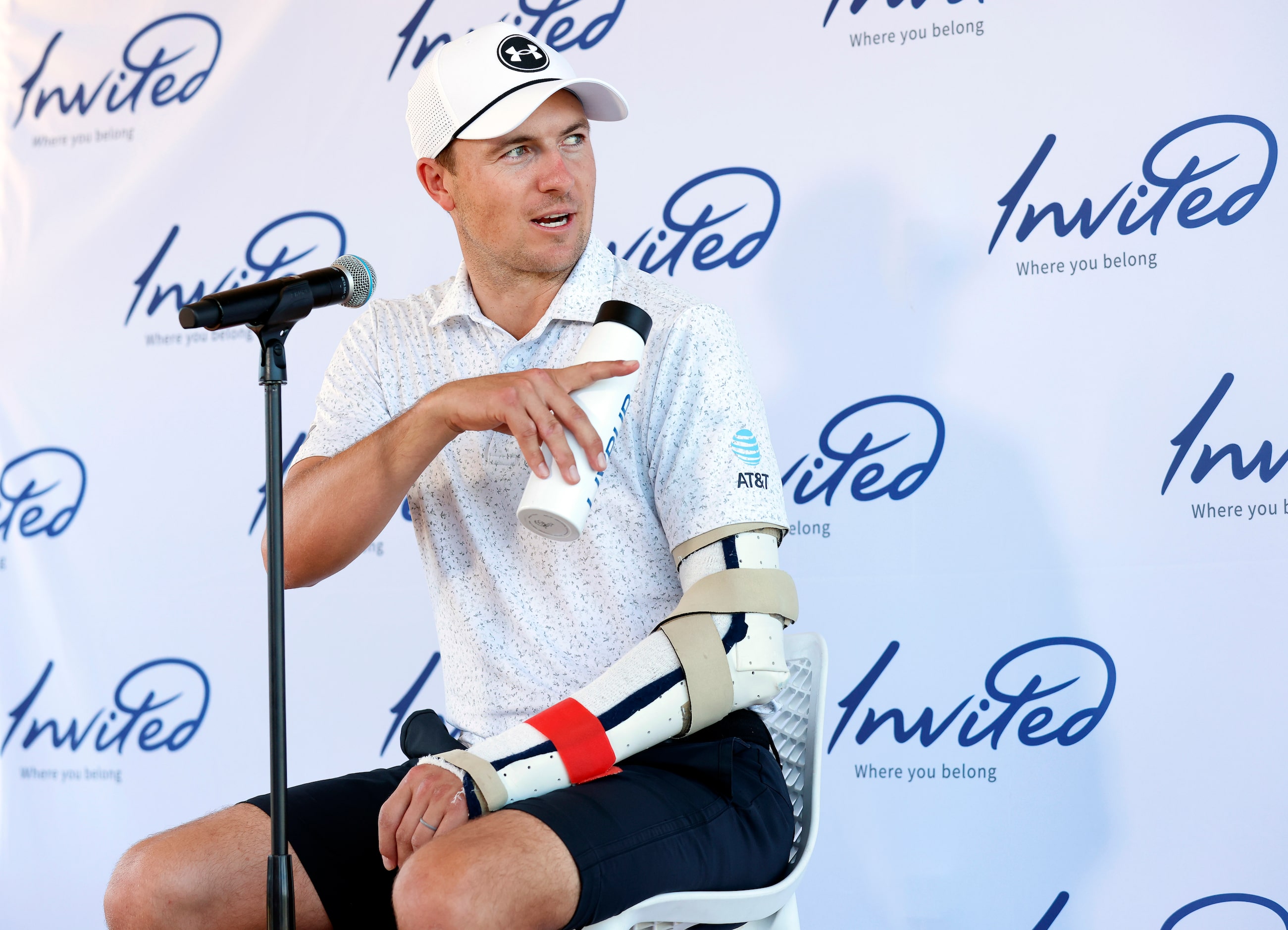 PGA Tour pro Jordan Spieth, who is from Dallas and the University of Texas, speaks to the...