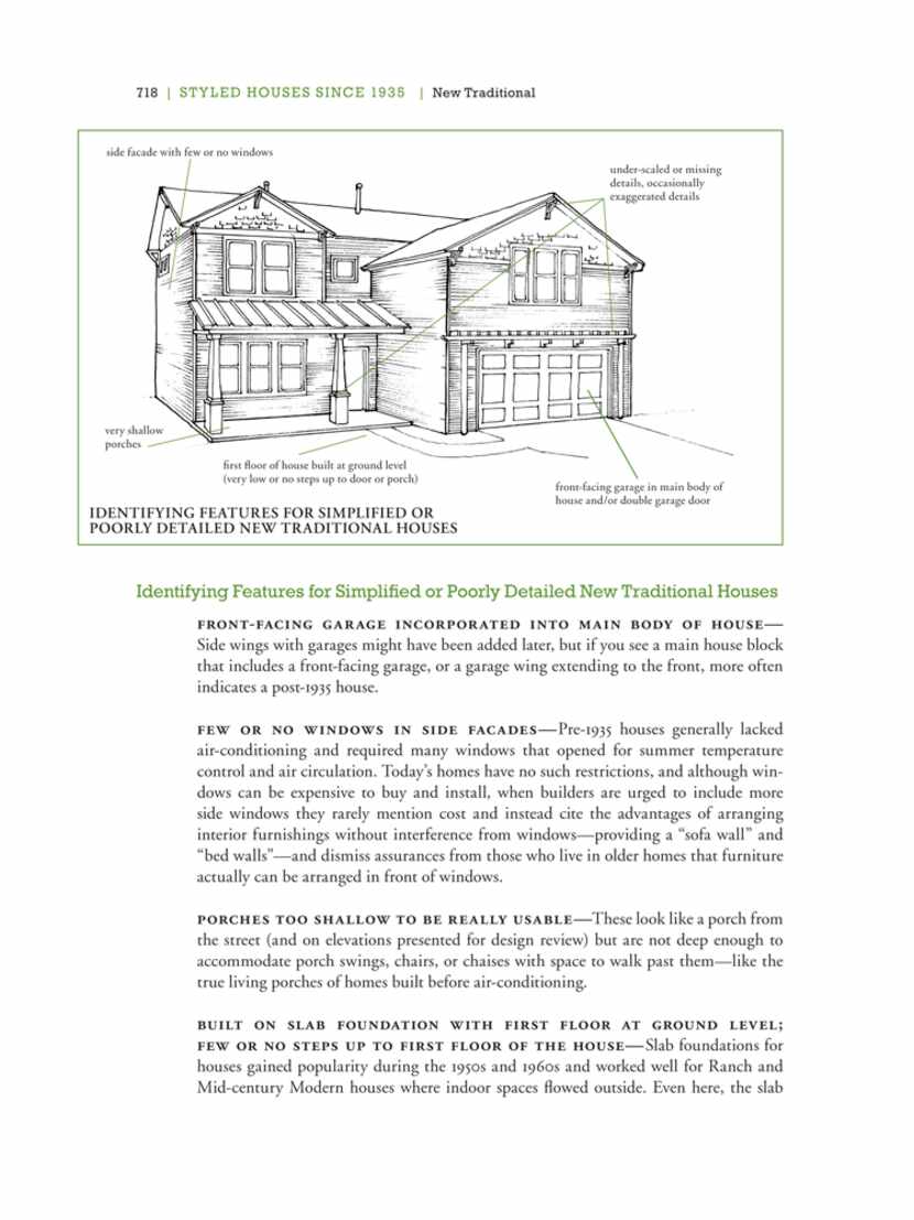 A page from 'A Field Guide to American Houses' by Virginia Savage McAlester. Page 718 shows...