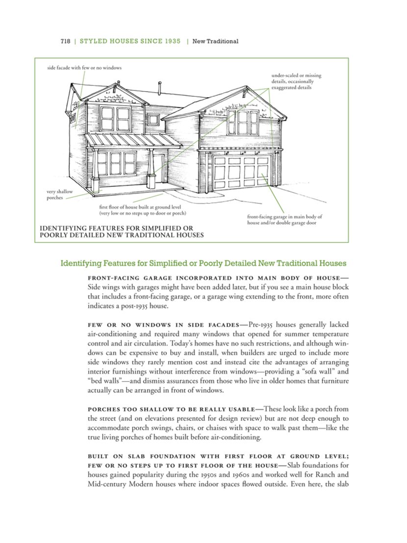 A page from 'A Field Guide to American Houses' by Virginia Savage McAlester. Page 718 shows...