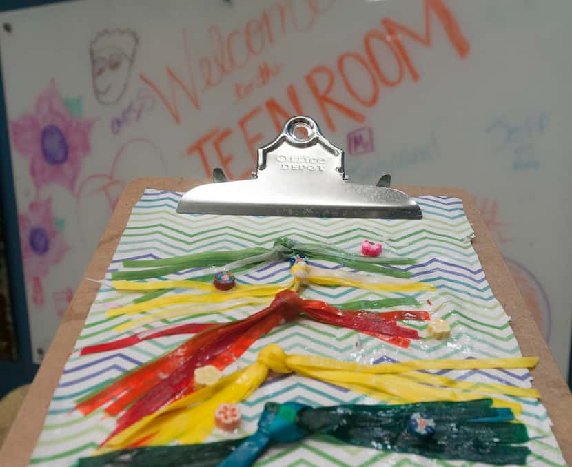
An art project was created in the teen room at Children’s Medical Center of Dallas.
