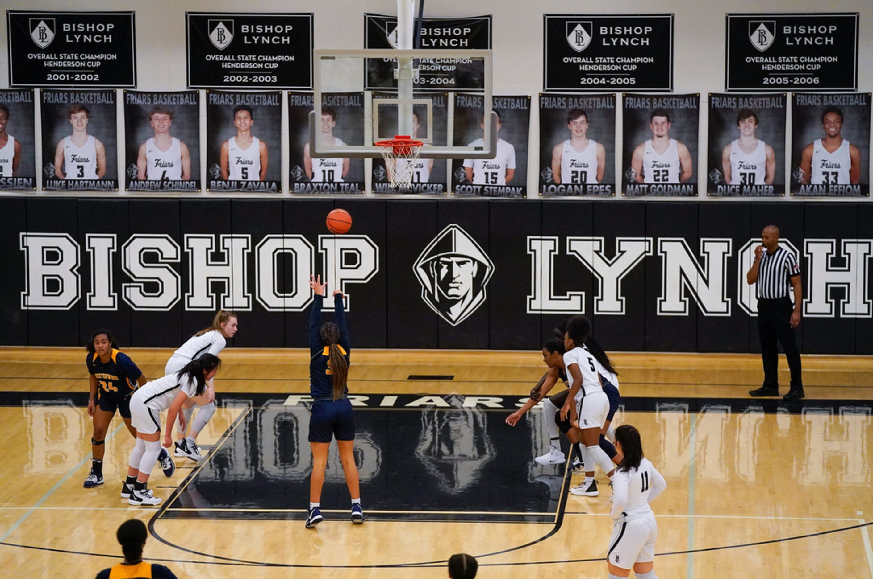 Prestonwood Christian guard Jordan Webster (32) shoots a free throw during a TAPPS 2-6A high...