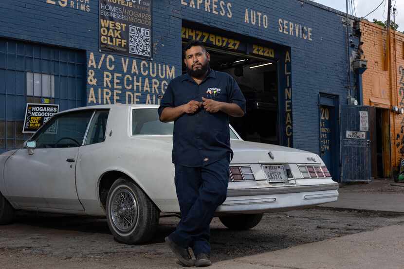 Gerardo "Jerry" Figueroa in his auto repair shop, J&E Express Auto Service, in Oak Cliff on...
