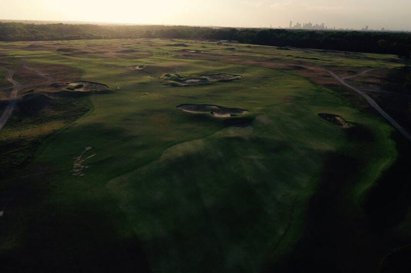 A overhead view of the Trinity Forest Golf Club.
