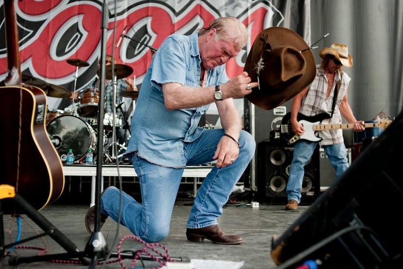Billy Joe Shaver tips his cowboy hat during his set at Willie Nelson's Fourth of July Picnic...