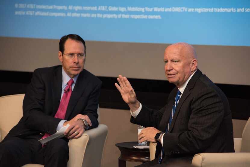 AT&T CEO Randall Stephenson (left) has pushed lawmakers including Texas Rep. Kevin Brady to...