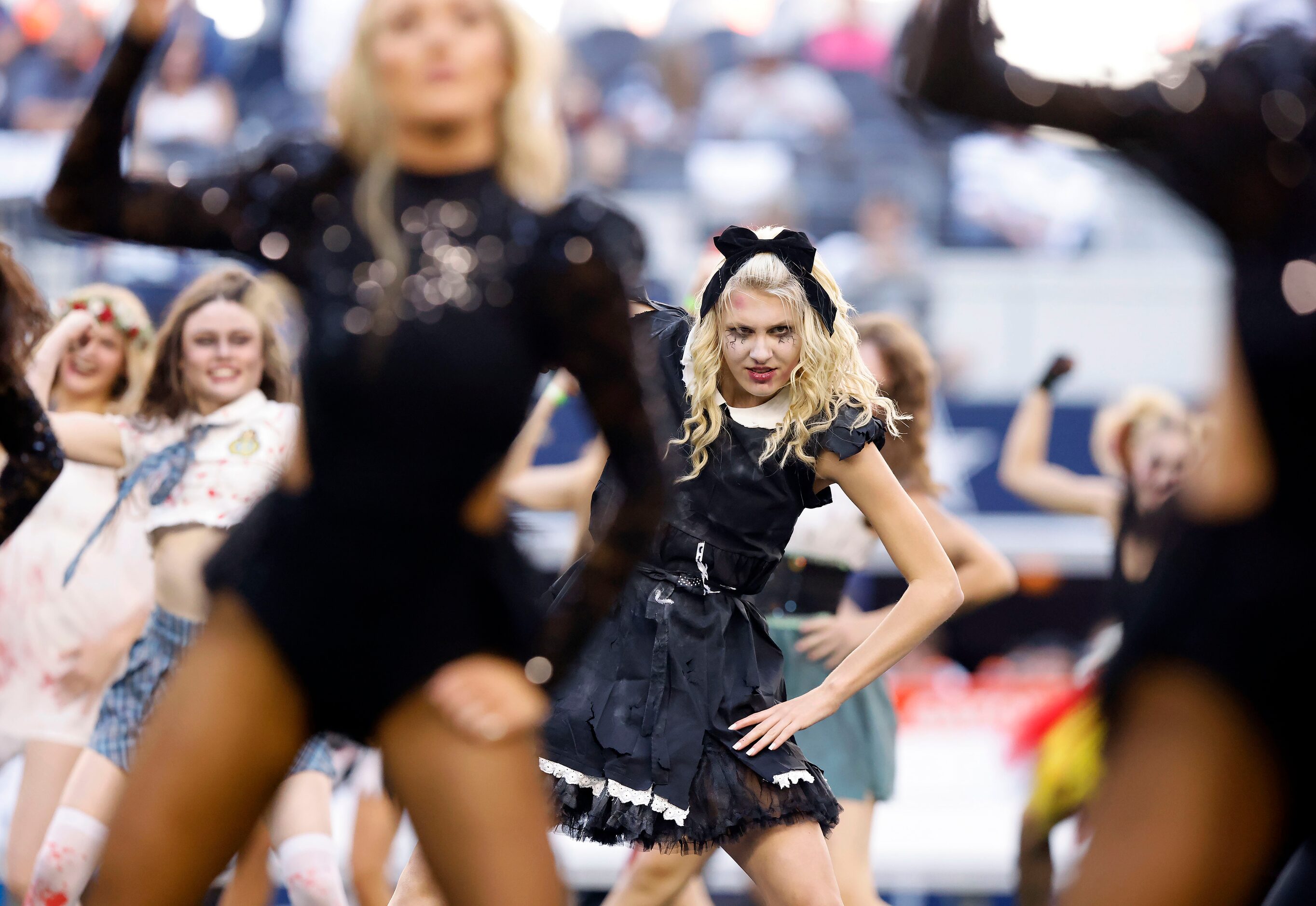 Members of the Southlake Carroll drill team joined the Dallas Cowboys Rhythm and Blue...