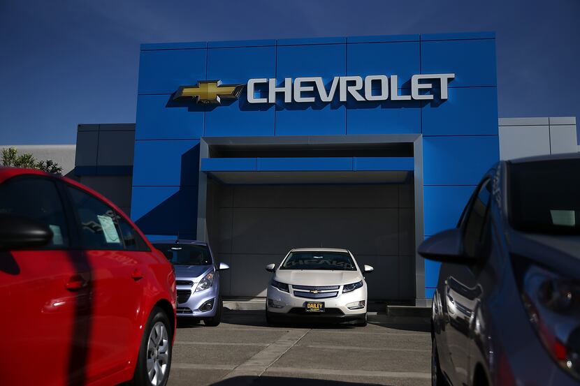 SAN LEANDRO, CA - MAY 15:  Brand new Chevrolet cars sit on the sales lot at F.H. Dailey...