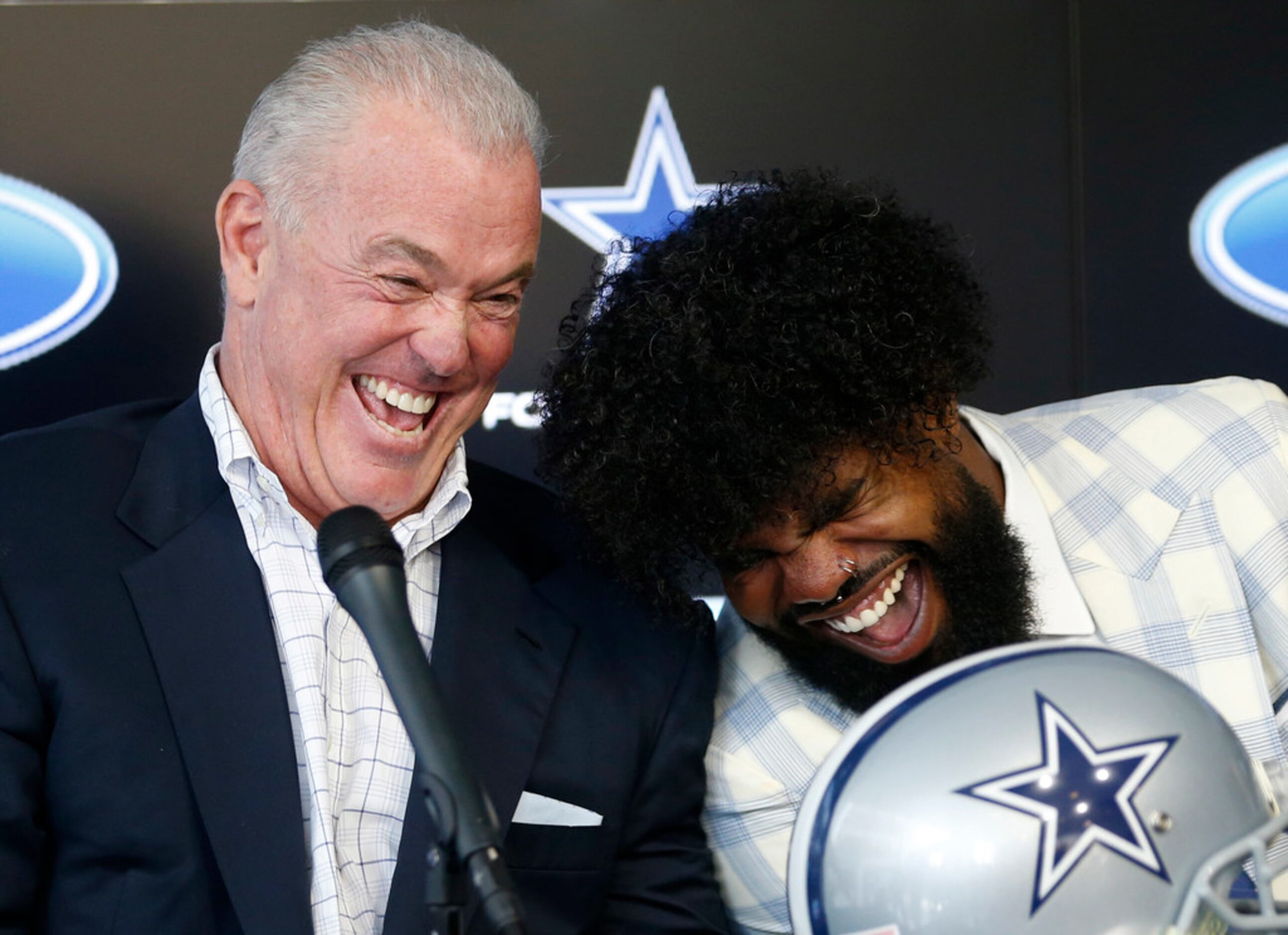 Dallas Cowboys executive vice president Stephen Jones and Dallas Cowboys running back...