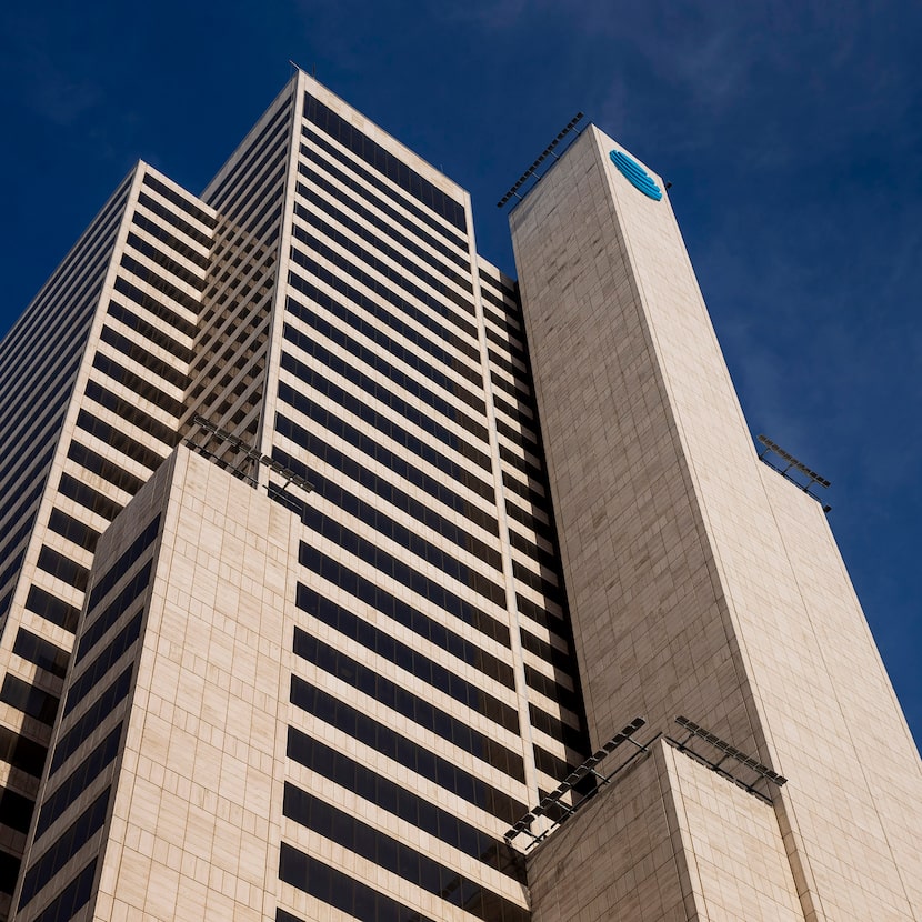 AT&T Headquarters in Dallas is a boring tower clad in white stone.