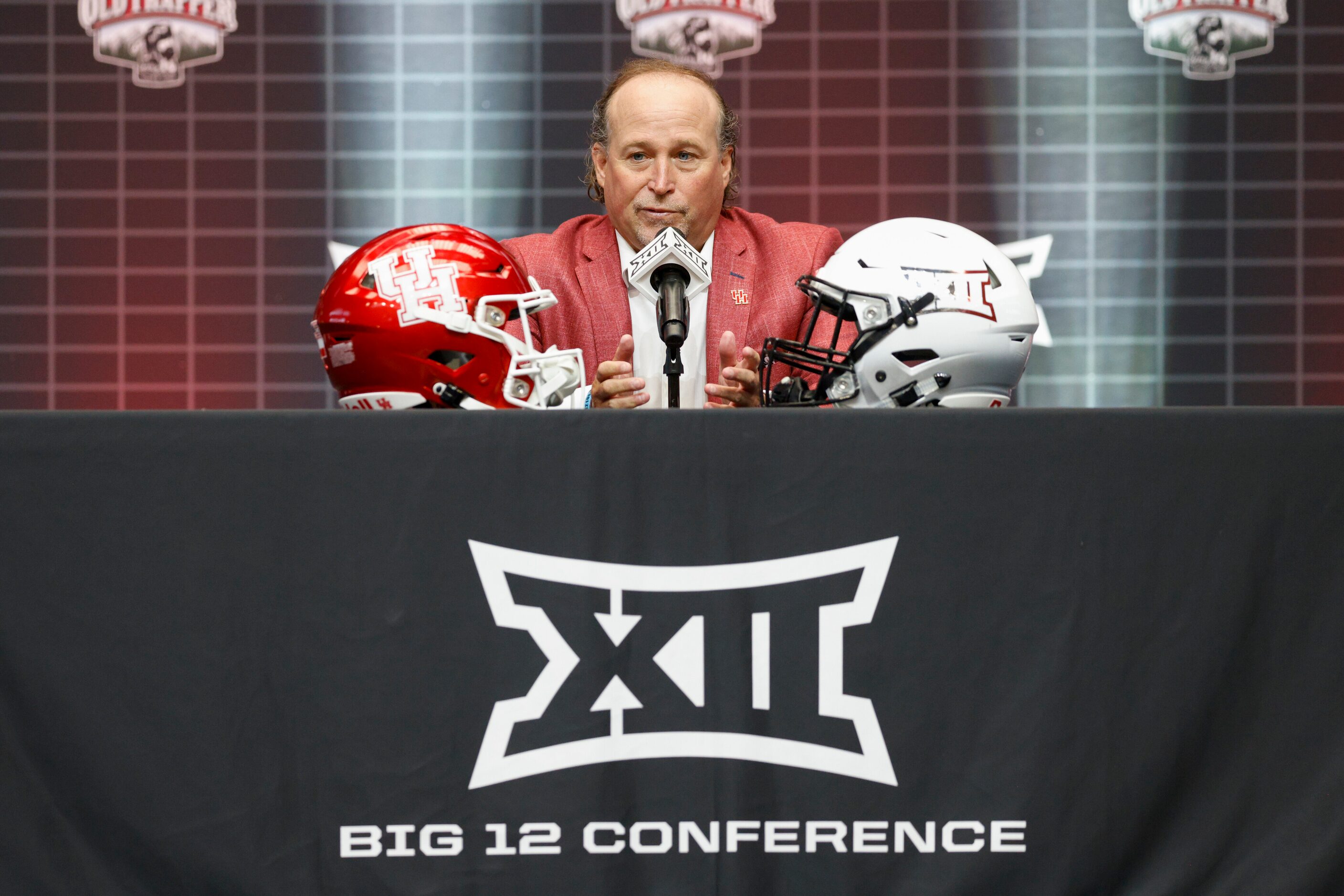 Houston head coach Dana Holgorsen speaks during the Big 12 Media Days at AT&T Stadium,...