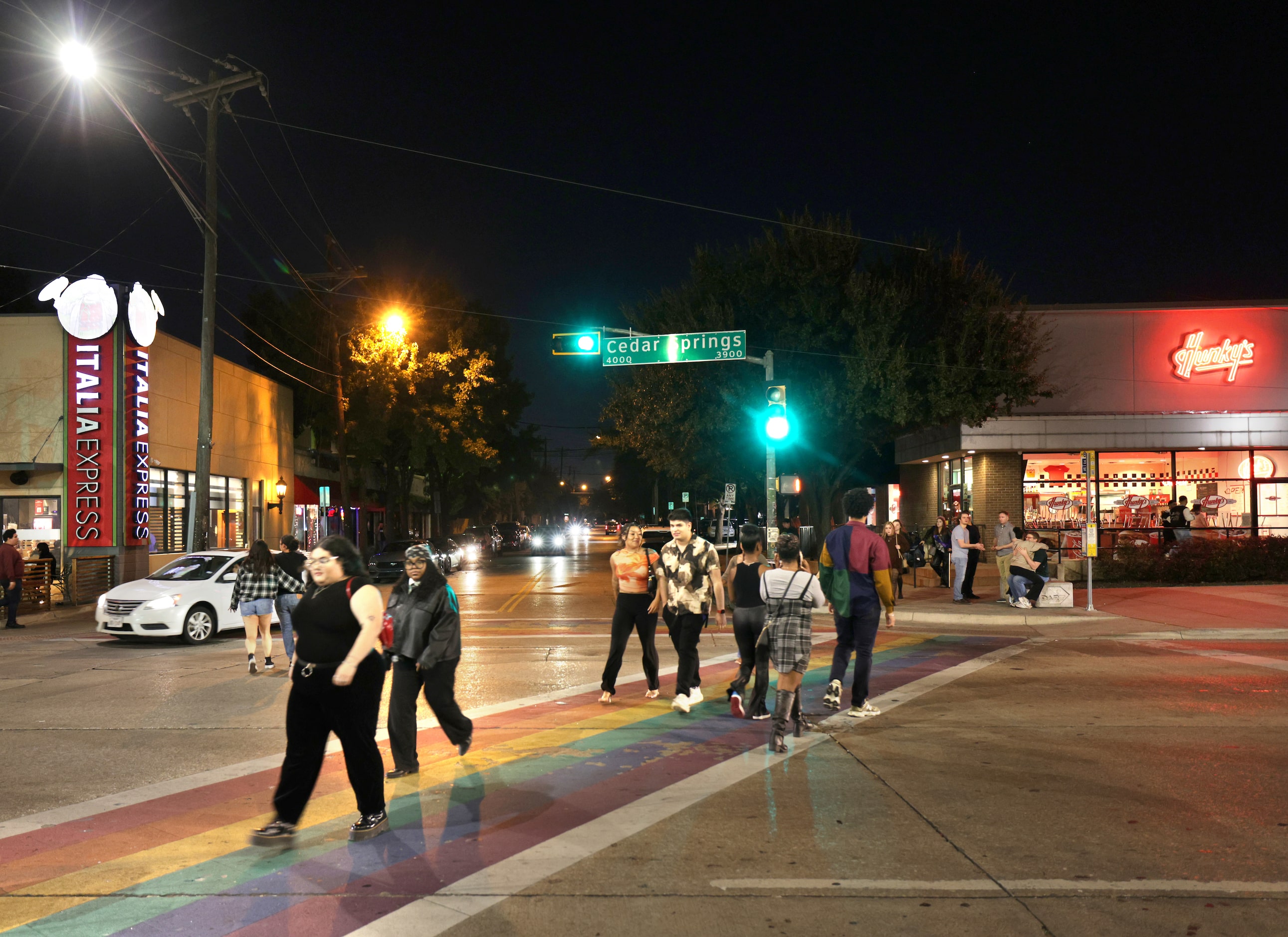 Community members enjoy the nightlife in the Oak Lawn neighborhood of Dallas, TX, on Nov 16,...