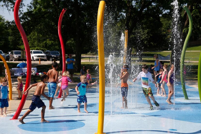 The sprayground helps keep children cool when they visit Grapevine's Parr Park in the summer.