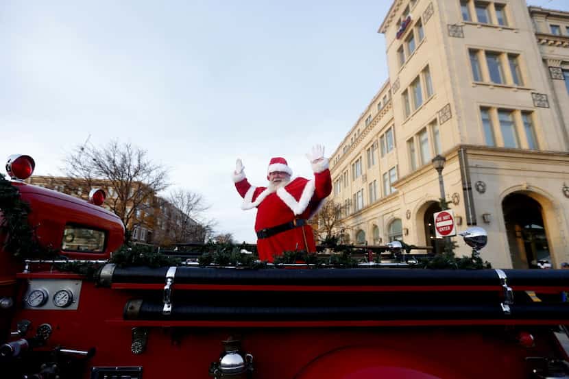 Santa Claus can be seen riding an Allen fire truck on Dec. 19 at 10 a.m., like in this photo...
