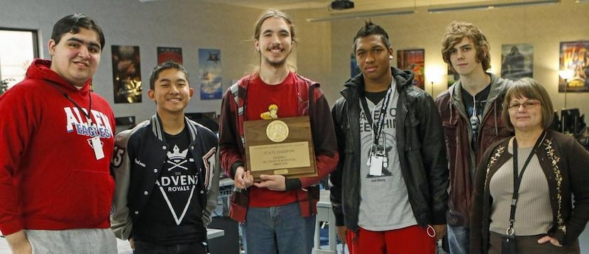 
Allen  animation students Marco Diaz (from left), Andrew Truong, Connor Reiersgord, Reggie...