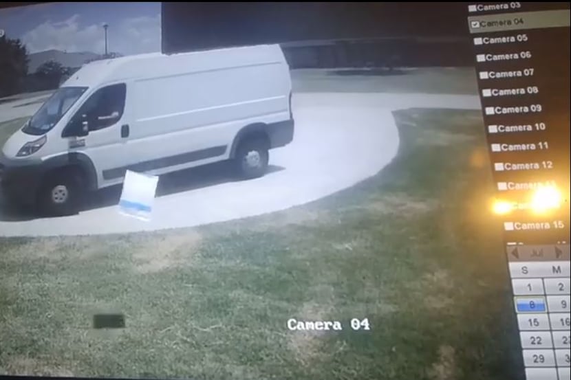 Melissa Case's security camera caught the Amazon driver tossing a package onto her lawn in...