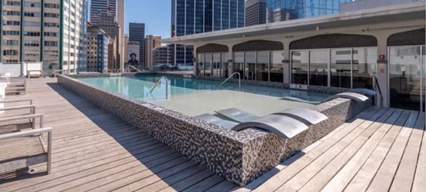 The Mayflower Building has a rooftop pool.
