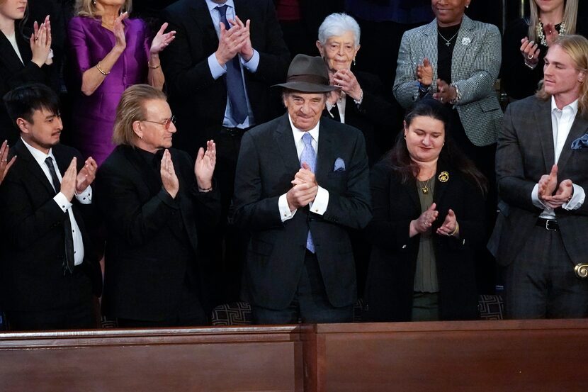 Paul Pelosi is acknowledged by President Joe Biden as he delivers his State of the Union...