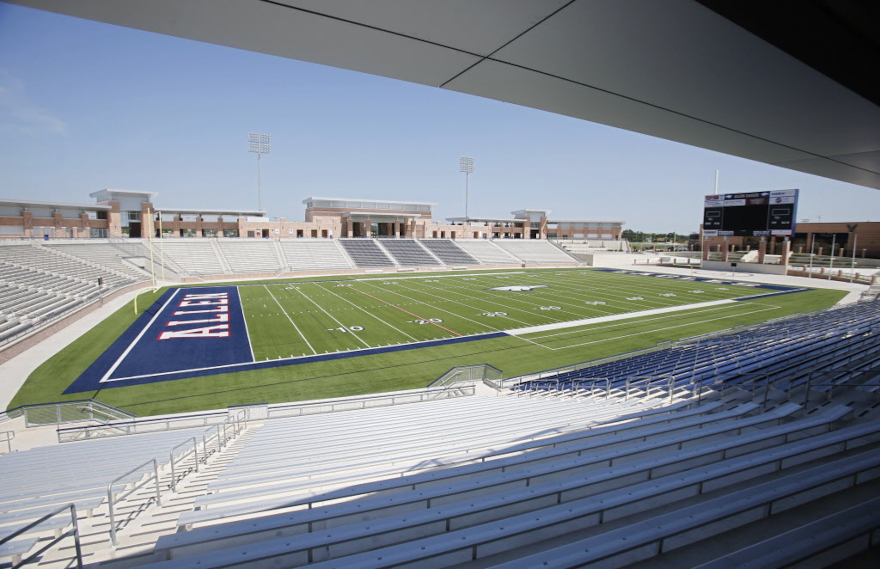 Interior view of Eagle Stadium in Allen, Texas on May 19, 2014.