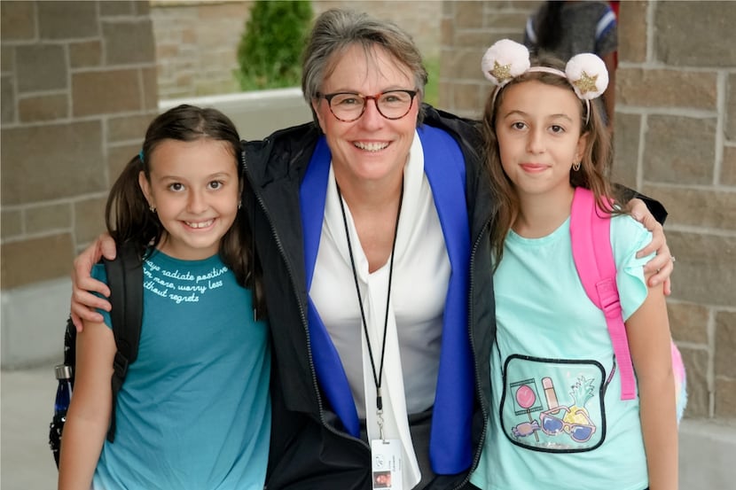Prosper ISD's Furr Elementary principal Cindy Zukowski welcomes students every morning with...