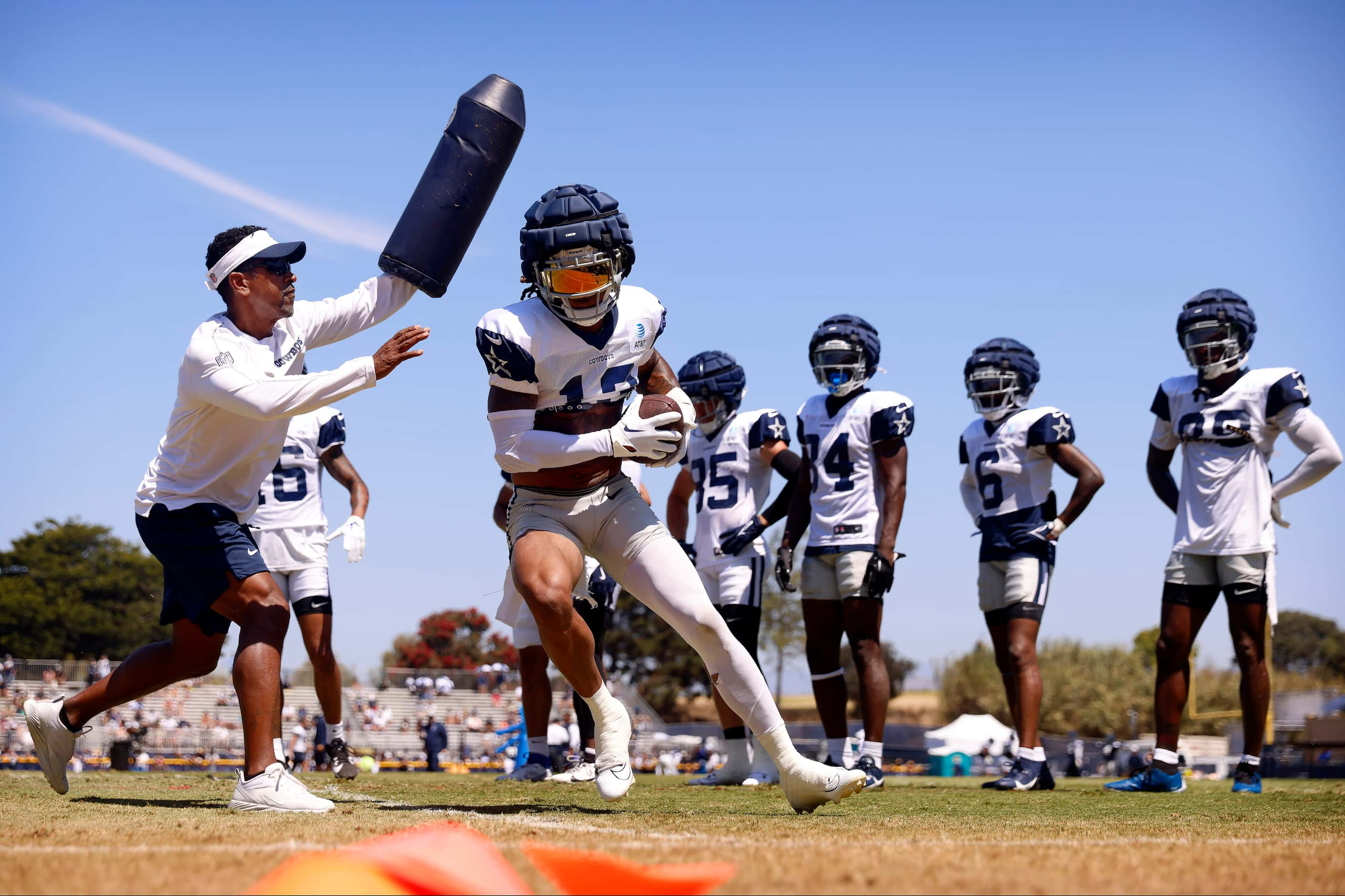 Dallas Cowboys wide receiver Tyron Billy-Johnson (13) turns up field along the sideline as...