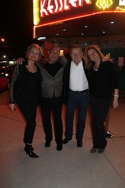 Nancy Dillon (far right) and Jon "J.D." Dillon (second from right) with friends at the...