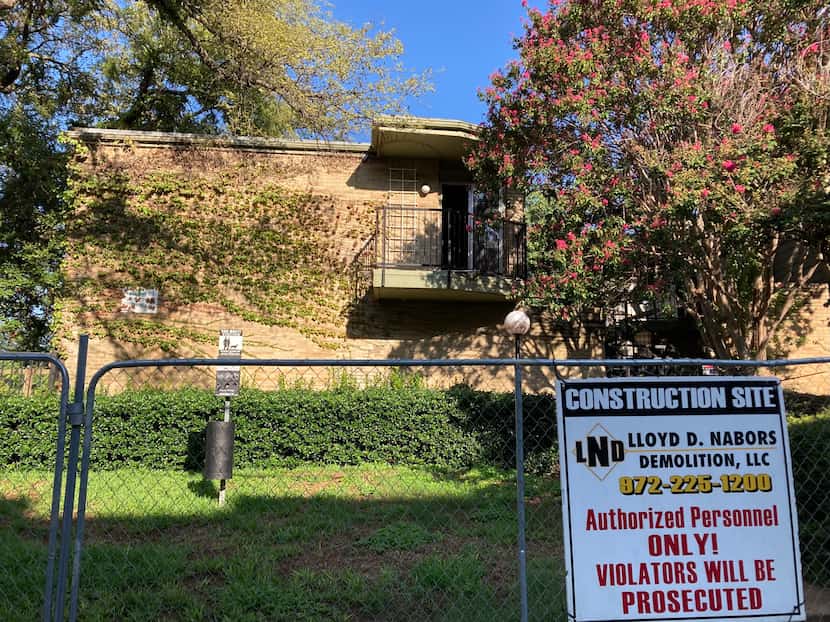 Older condominiums are being demolished to make way for the Lincoln Katy Trail apartments to...