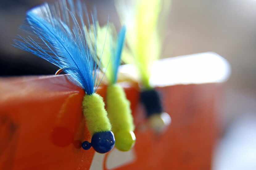 Lures that Brian Clark ties himself are among the fishing tackle available at Clark's Tackle...
