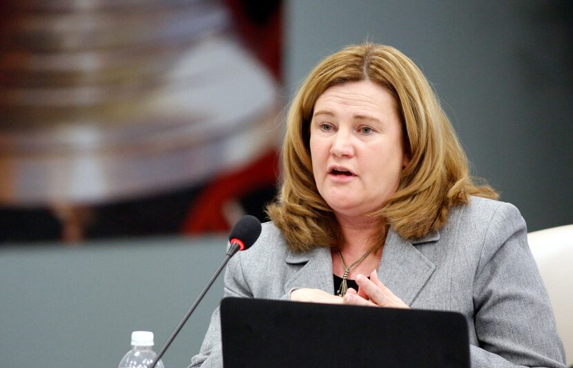 Dallas Police and Fire Pension System fund executive director Kelly Gottschalk spoke during...