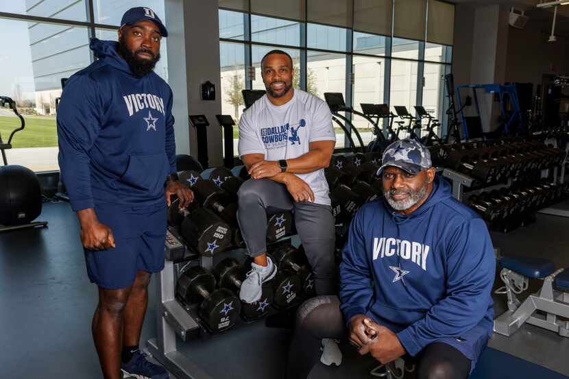 Dallas Cowboys assistant strength and conditioning coach Kendall Smith (left), strength and...