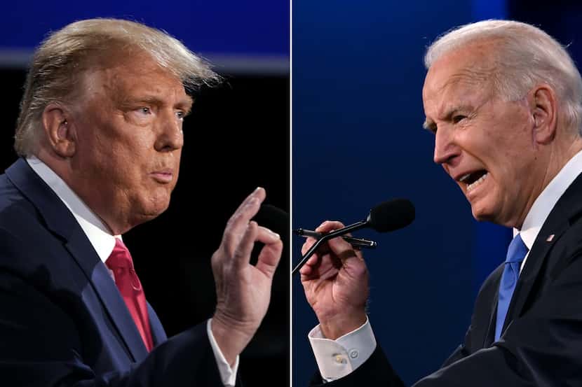 Former Vice President Joe Biden (right) has regained a narrow lead over President Donald...