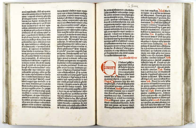 A Gutenberg Bible from Southern Methodist University's Bridwell Library.