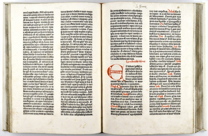 A Gutenberg Bible from Southern Methodist University's Bridwell Library.