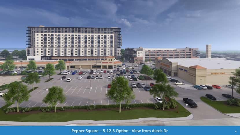 A rendering showing new apartments proposed at the Pepper Square shopping center in Far...