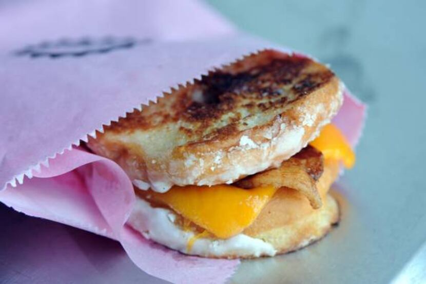 Glazed Donut Works' put pastries on a grilled cheese sandwich. 