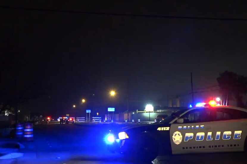 Police at the scene of a shooting call early Sunday in the 5200 block of South Lamar Street.