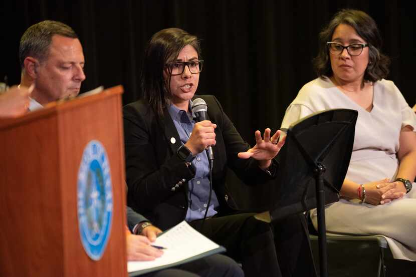State Rep. Jessica Gonzalez, speaks about legislature's role in addressing gun violence...