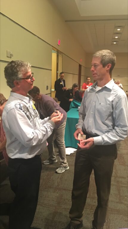 Fred Anders (right) runs TexasPowerGuide.com. He urged The Watchdog (left) to give an update...