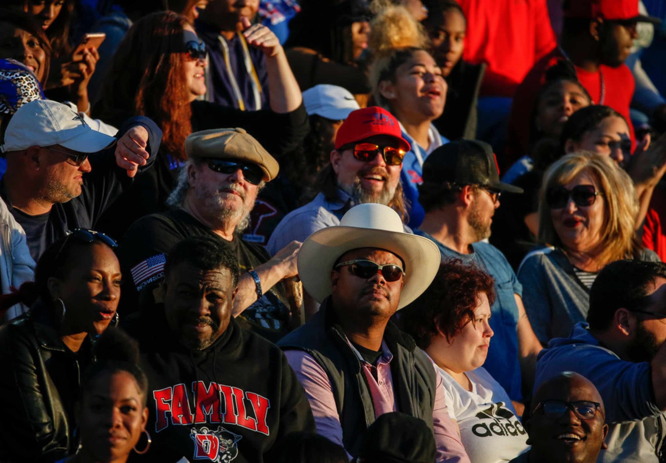 Duncanville fans watch a replay during the second half of a Class 6A Division I state...