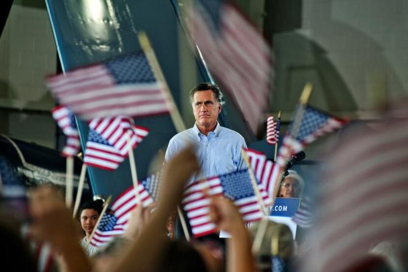 
Mitt Romney spoke at a rally at the Military Aviation Museum in Virginia Beach, Va., in...