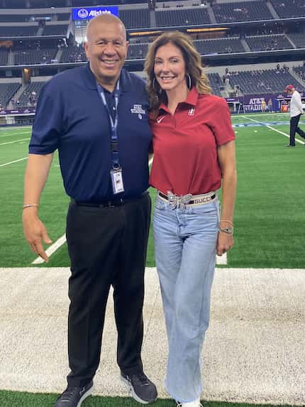 Gail David Dupree and Charlotte Jones at AT&T Stadium for the Sept. 4, 2021, Stanford-Kansas...
