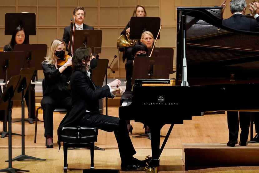 Pianist Alessandro Taverna performs with the DSO at the Meyerson Symphony Center on Jan. 28.
