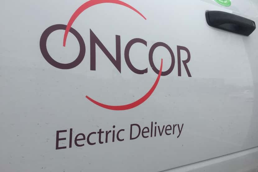 Oncor Electric Delivery truck in Dallas. 